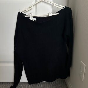 Treasure & Bond Off-the-Shoulder Black Sweater